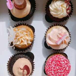 Top left to right, L to R, L to R: Reese&apos;s Piece&apos;s Cup, Red Velvet, Dulce de leche, Sweet Pink Vanilla, Chocolate Melt, Happy Birthday