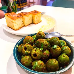 Focaccia and Marinated Olives