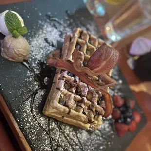 Waffles and passionfruit mimosa