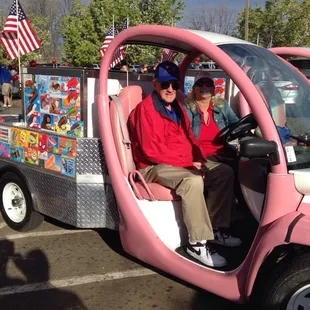 Vice Mayor of Folsom riding with me in Annual Veteran's Day Parade, thx Ernie Sheldon! 2014