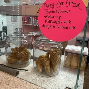 Waffle and dairy free options