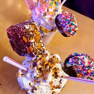 Peanut Butter Me Up (w/ shot of Screwball Whiskey) and The Cereal Killer (w/ shot of Raspberry Liquor)