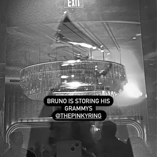 Grammy's lining the entrance walls