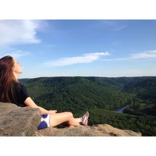 Feeling the wind run through my hair, enjoying the view.