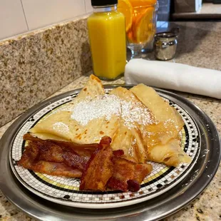 Crepe and bacon