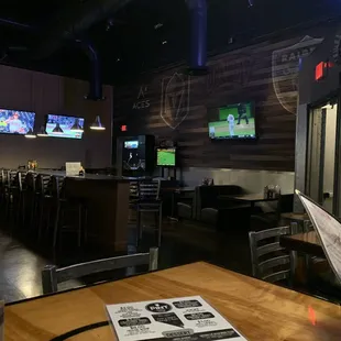 Sports Vegas wall more booth and seating.