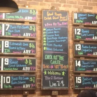 Rotating menu-beers on tap!