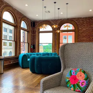 The newly decorated coffee shop/bakery upstairs in The Mercantile
