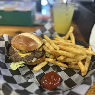 Smashburger and fries