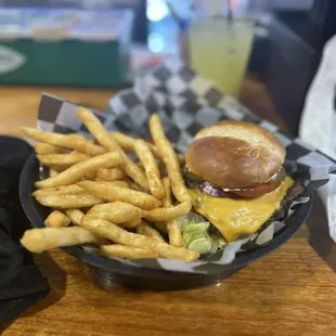 Smashburger and fries