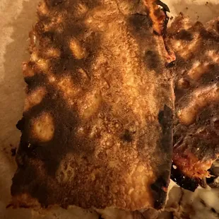 Burned pizza