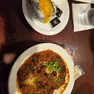 Chili Con Carne and a baked potato