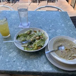 Caesar Salad Crab and Corn Chowder Soup