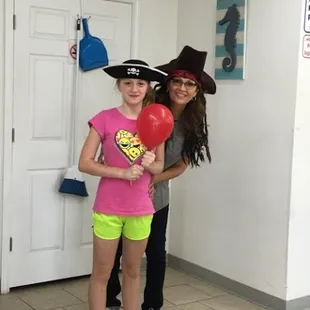 Rockport, TX Pirate Coin Laundromat 1 Year Anniversary Celebration Daughter &amp; Mom having a great time!
