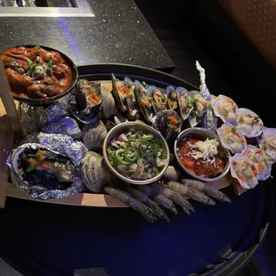 interior, sushi and sashimi