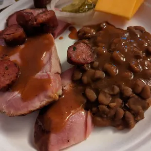 They do a delicious ham. How hardy does this look with sausage and beans with BBQ sauce?