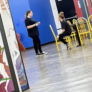 Short staffed but staff sitting around talking when they could have been helping others that needed help.