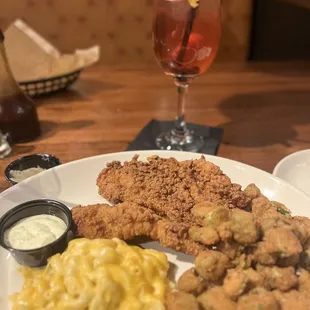 Catfish Mac &amp; Cheeseand Fried Okra