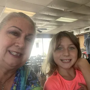 Having a meal with my only granddaughter, Kilie.