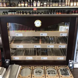 a display case of cigars