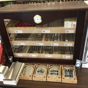 a display case of cigars