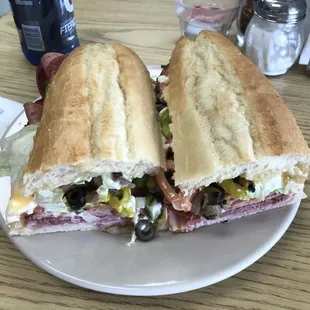 a sub sandwich on a plate