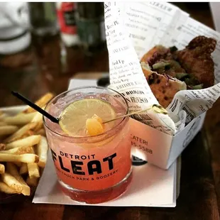 drink, chicken wings and fried chicken
