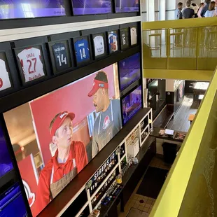 Second floor view looking over the downstairs bar