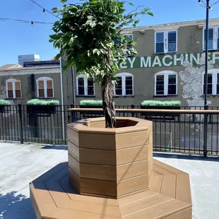 Rooftop bar seating area