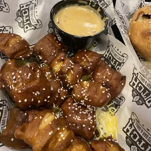 Pretzel bites with beer cheese
