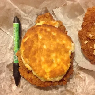 Two humungous tenderloin biscuits $4.77