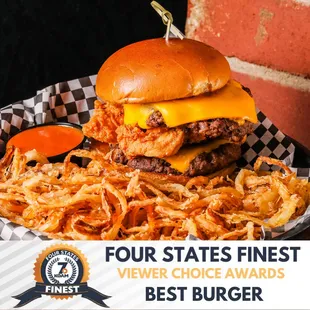 The Pittsburger with Homemade Onion Rings