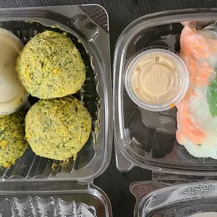 Broccoli Falafel and Summer Rolls