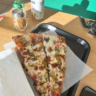 #7 pepperoni, chorizo, and jalapeño