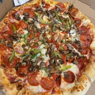 Supreme pizza minus the olives.  Seriously tho who even likes black olives ‍