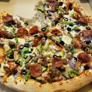 I got their special fot about  $10.00 for a 16&quot; pizza supreme. Very generous on the toppings. Im glad I gave it try.