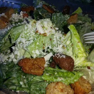 Caesar&apos;s salads $4.99 top fresh romaine lettuce &amp; wheat garlic croutons!   Large portion!