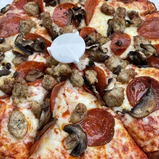 Pepperoni, sausage &amp; mushrooms