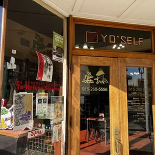 the front of the restaurant