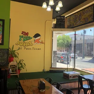 Interior: small open mic stage &amp; Eastbound Franklin Street