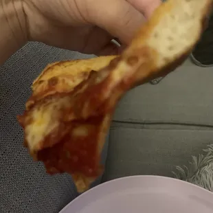 Small pepperoni and cheese pizza