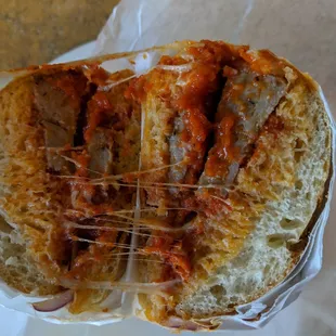 Meatball sub (sliced balls)