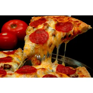 a slice of pepperoni pizza