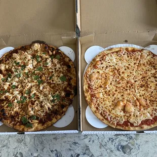 two pizzas in a box