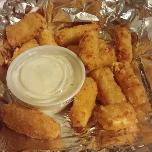 Mac and cheese bites are different from the last time I had them. Really salty and taste like they added bacon maybe?