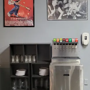 a soda dispenser and a soda machine
