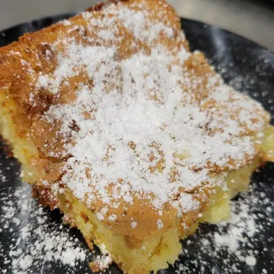 a piece of cake on a plate