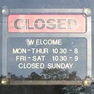 Here are their hours.