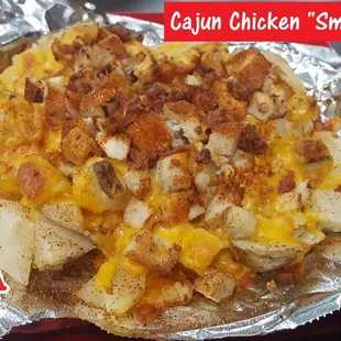 Cajun Chicken Smashed Tater
