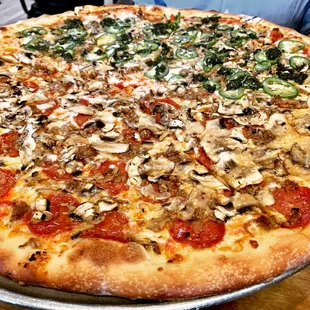 Large Half &amp; Half Pizza - Rotten Robby and The Dimitri